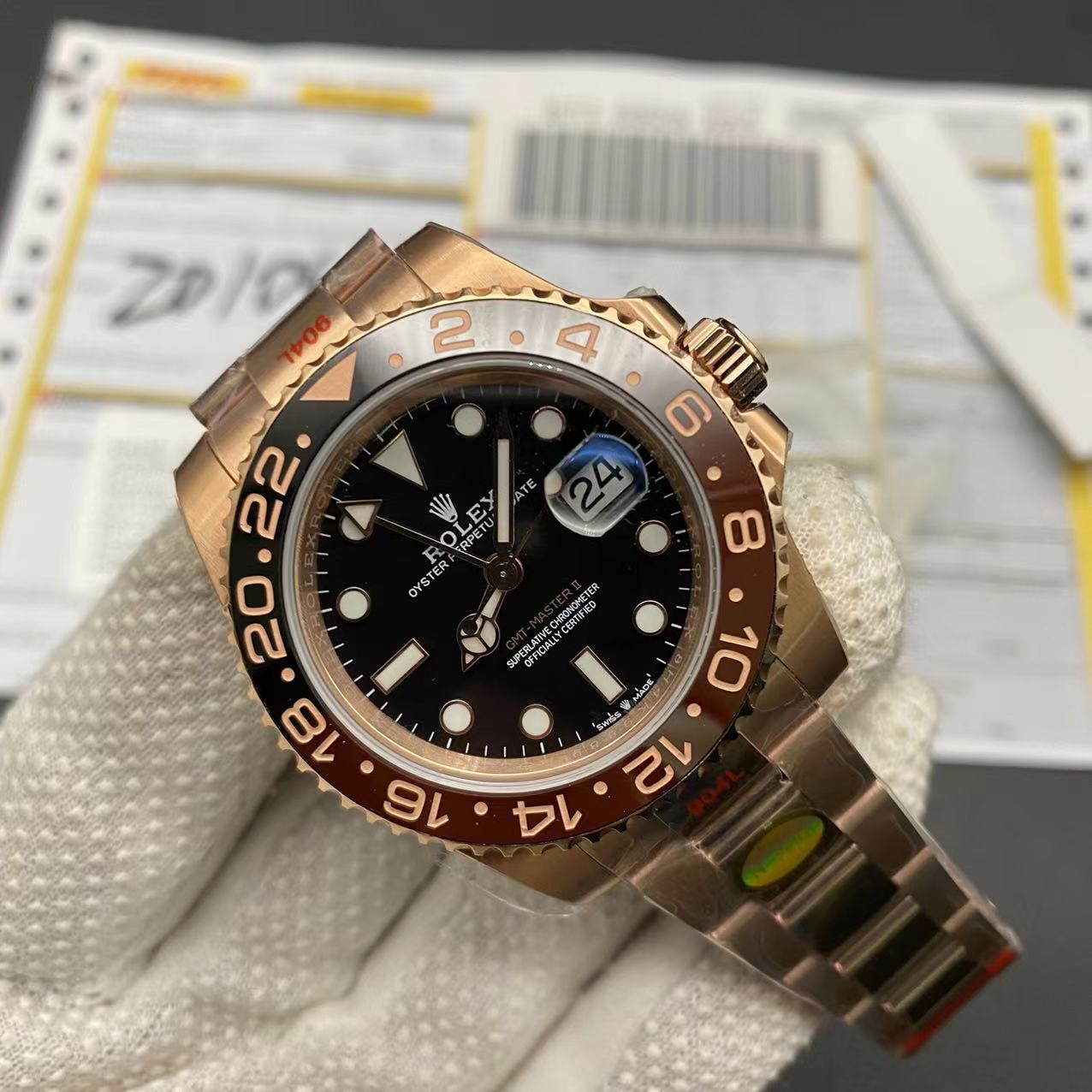 Replica Rolex GMT Master 2 - Rose Gold/Black - IP Empire Replica Watches