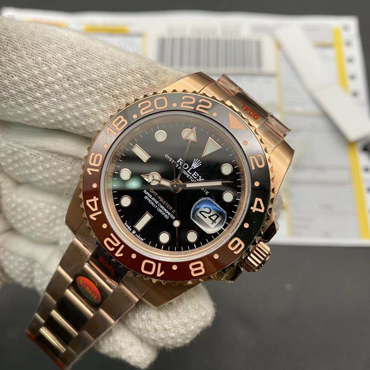 Replica Rolex GMT Master 2 - Rose Gold/Black - IP Empire Replica Watches