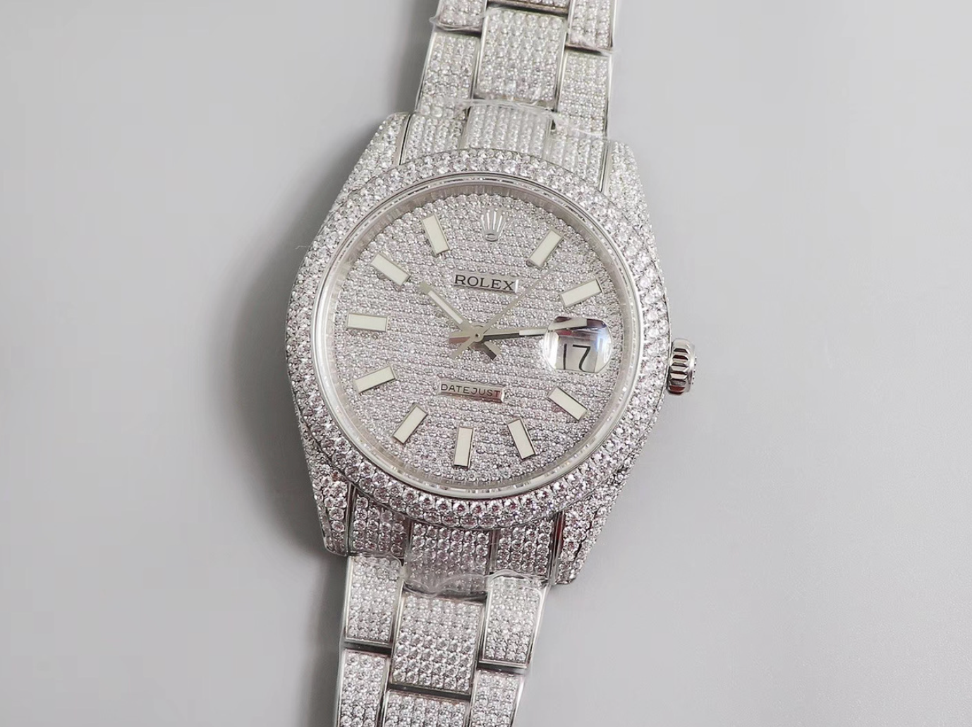 Full DIamonds Replica moissanite rolex datejust - IP Empire Replica Watches