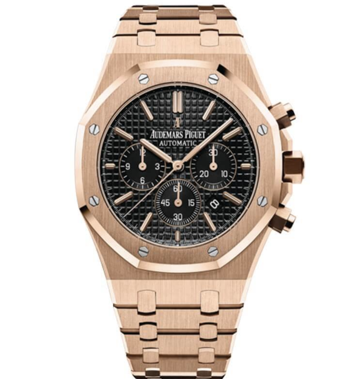 Best Swiss Clone Replica Royal Oak - Rose Gold/Black Chronograph - Replica Swiss Clones Watches