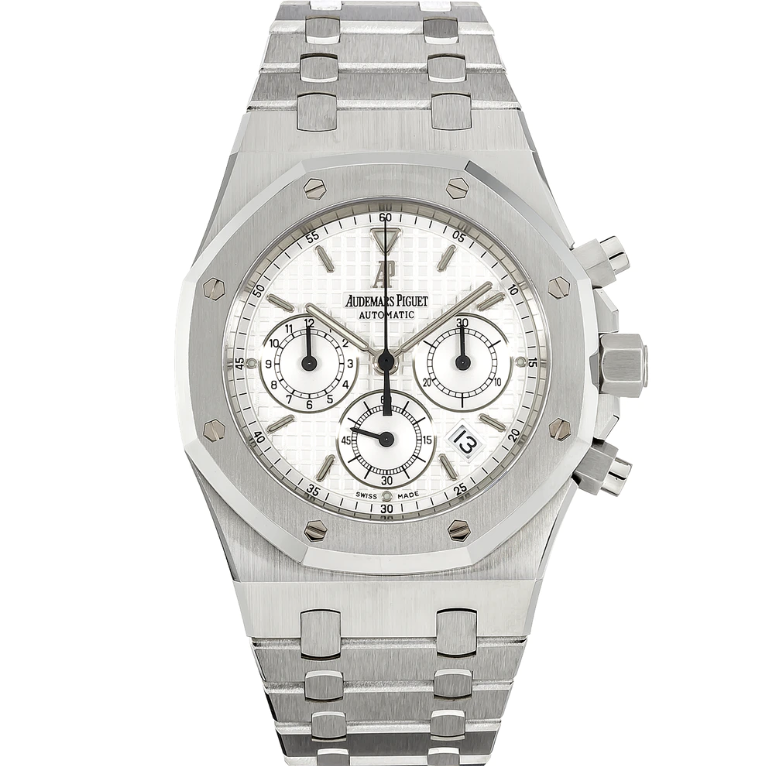 Best Swiss Clone Replica Royal Oak - Silver/White Chronograph - Replica Swiss Clones Watches