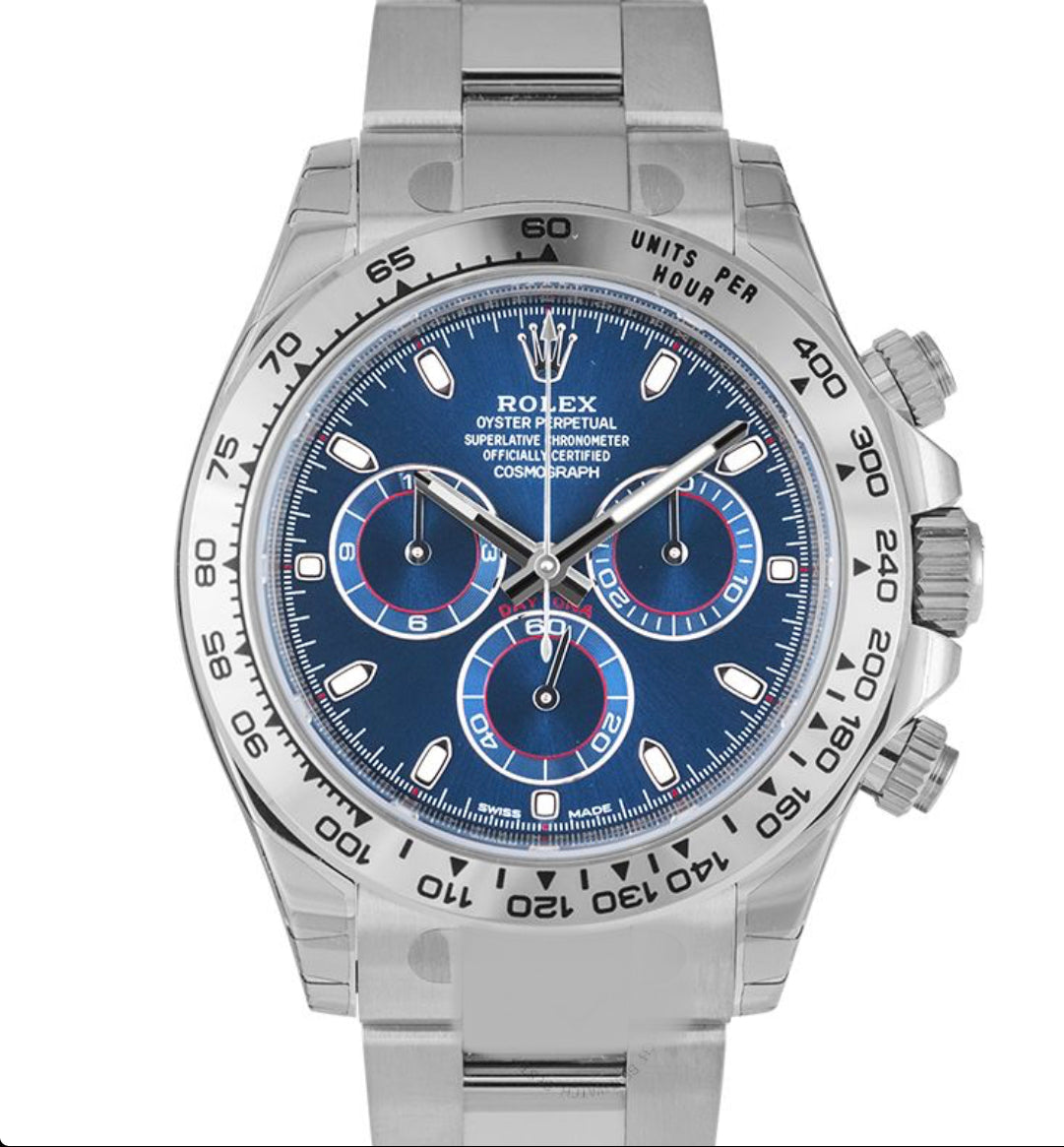 Cosmograph Daytona White Gold Blue - IP Empire Replica Watches